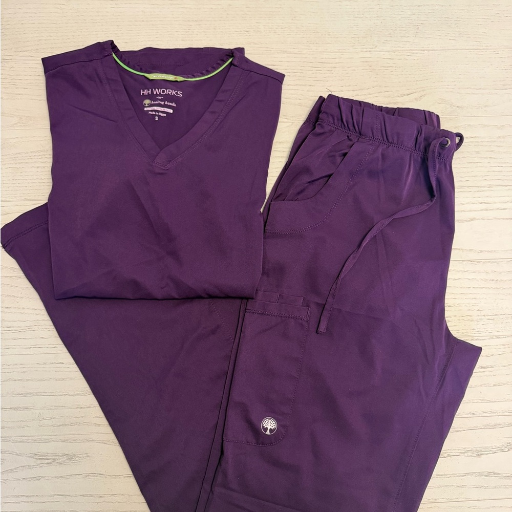 Healing Hands Purple Scrub Set